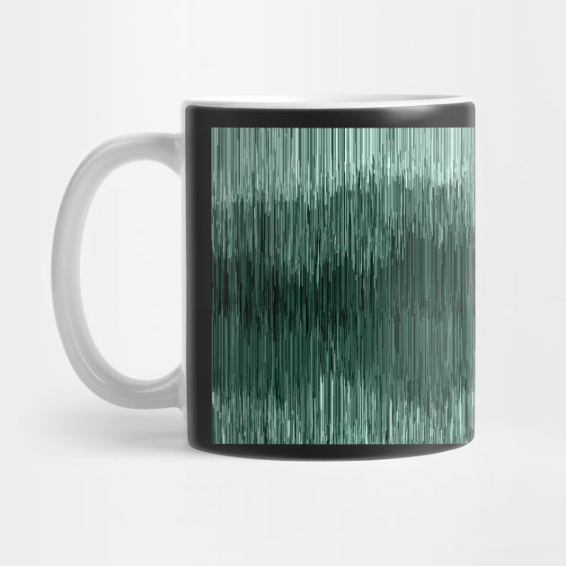 Night rain, glitchy cascade abstraction, mint dark background by KINKDesign